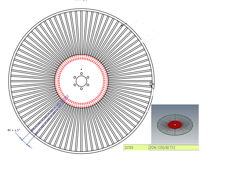 Zon 1350 / 80 tanden Cichorei